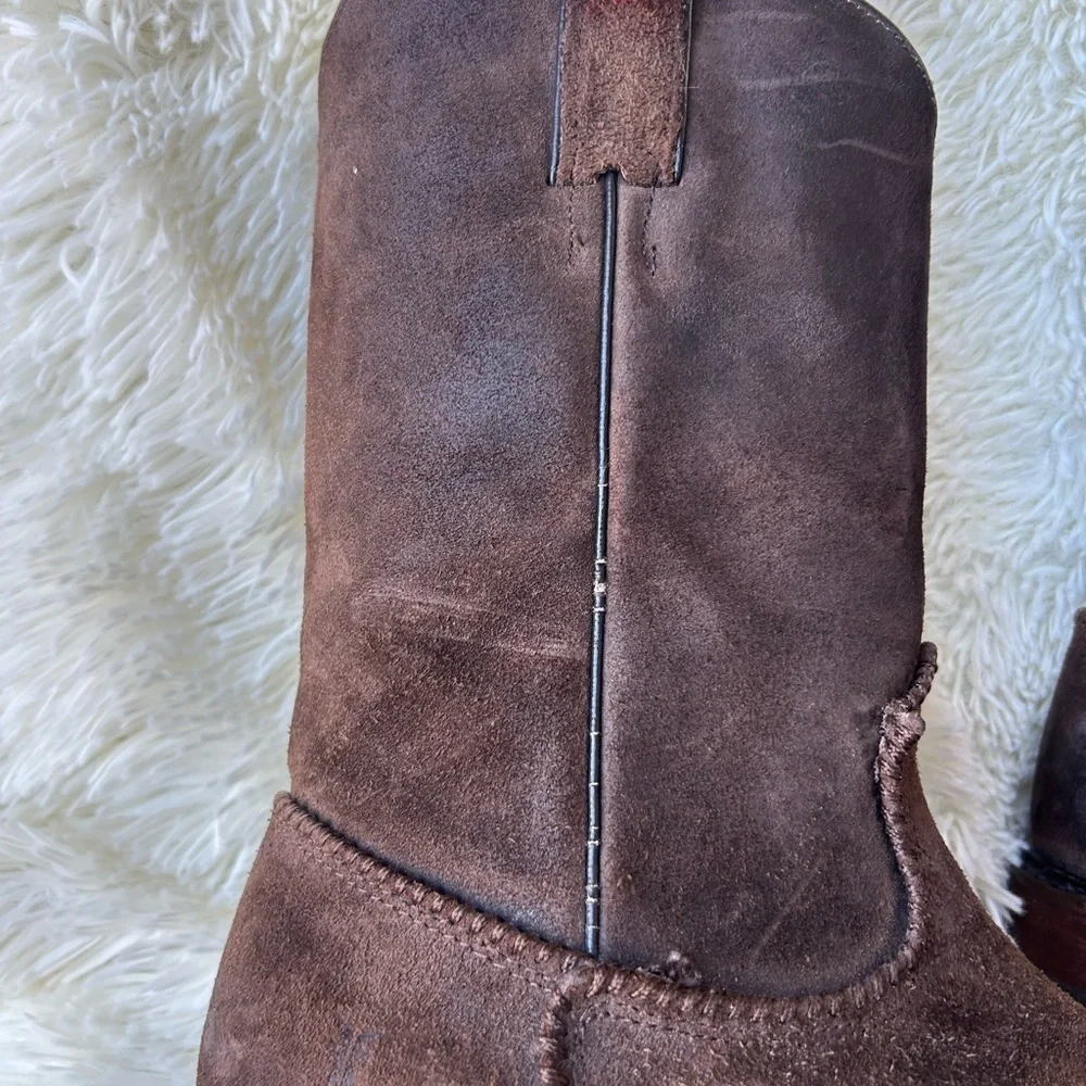 Frye Marco Roper boots in dark brown.
